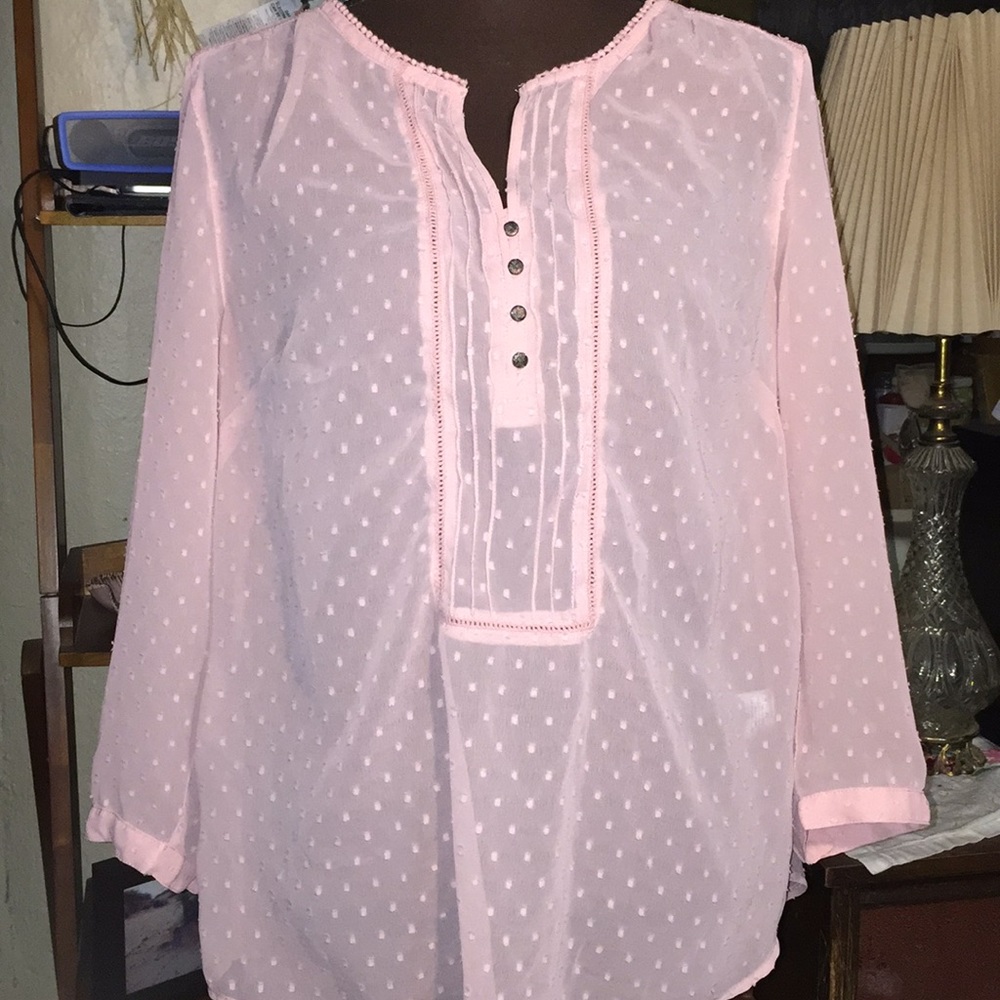 Bila sheer 3/4 sleeves top SZ XL